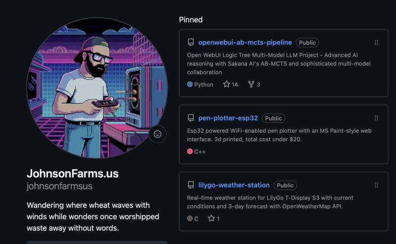 JohnsonFarms GitHub profile